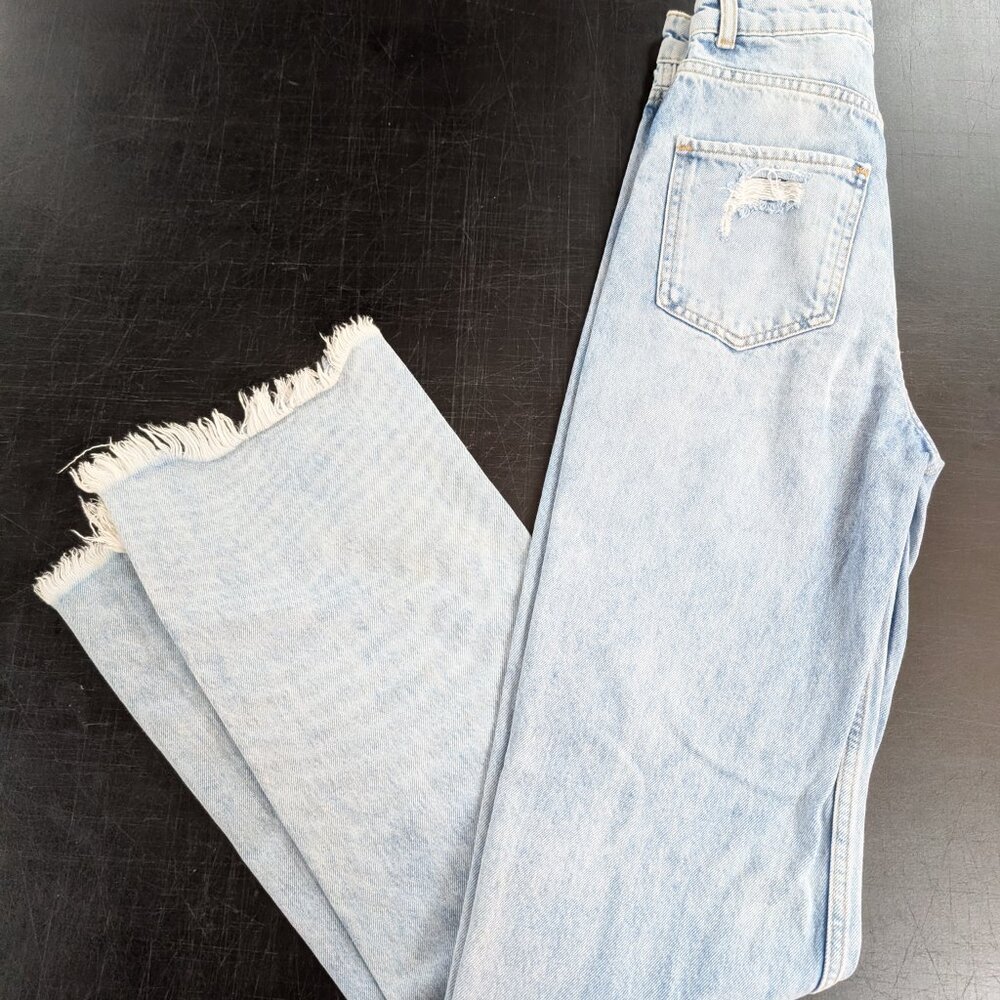 ZARA high wasit distressed denim jeans